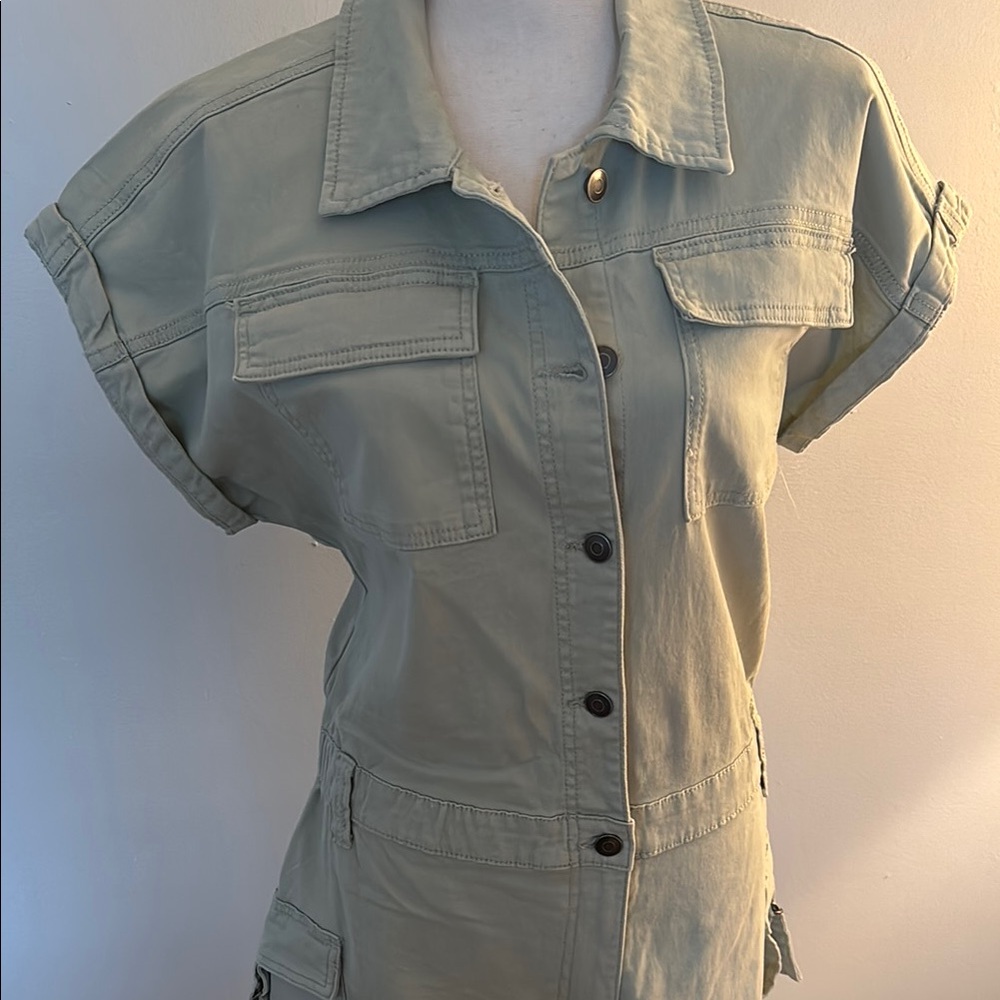 Utility Short Sleeve Romper - Picture 3 of 7
